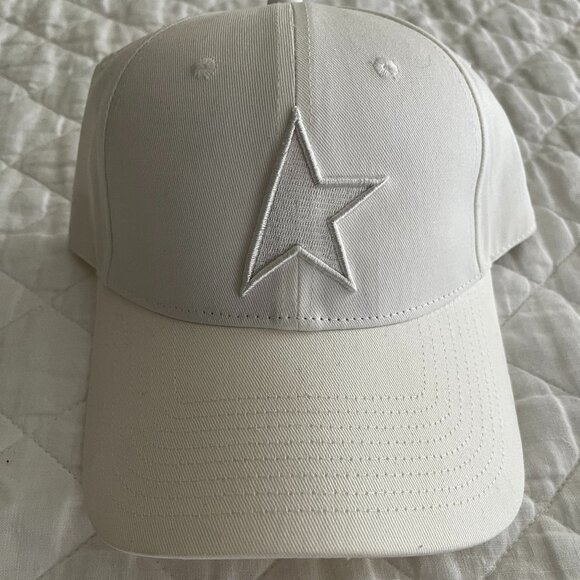 Golden Goose White Cream Adjustable Baseball Hat Cap With Star NWOT - Picture 6 of 16
